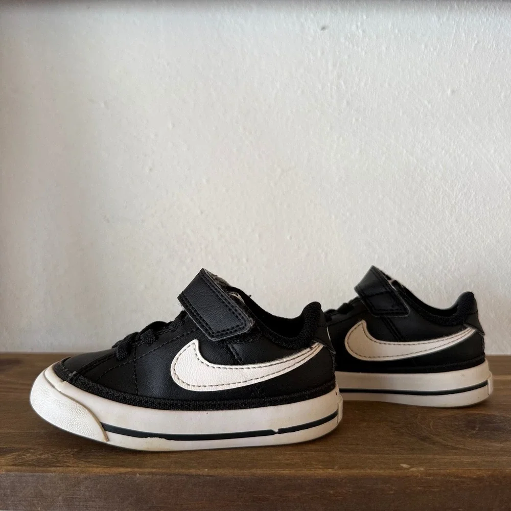 Nike Court Legacy TD Black White Hook & Loop Toddler Sneakers Size 5C DA5382-002 - Picture 6 of 10